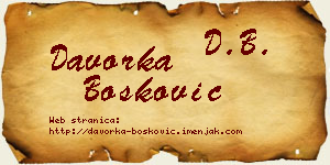 Davorka Bošković vizit kartica